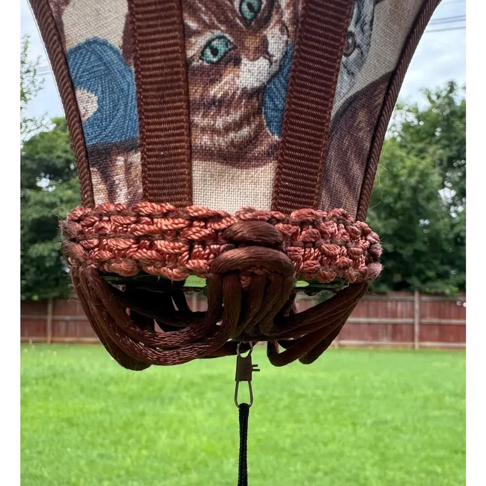 VINTAGE 1983 Schlegel Balloon-A-Tics Hot Air Balloon Wind Chime - Cats & Kittens